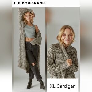 Women's Gray Knit Sweater Cardigan - XL